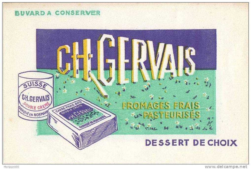 Buvard CH. GERVAIS Fromage Frais Pasteurisés - Lattiero-caseario