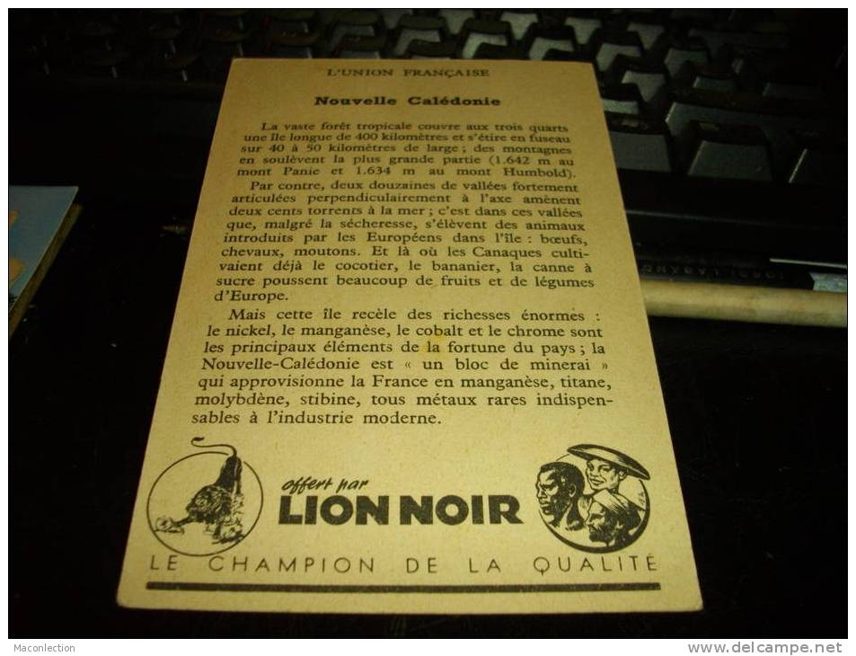 Nouvelle Caledonie  Carte Publicitaire Du Cirage Du Lion Noir - New Caledonia