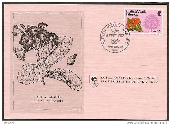 BRITISH VIRGIN ISLANDS - 1978 Horticultural Society Set Of 3 Cards - Trees, Flowers. Scott 339-41 - British Virgin Islands