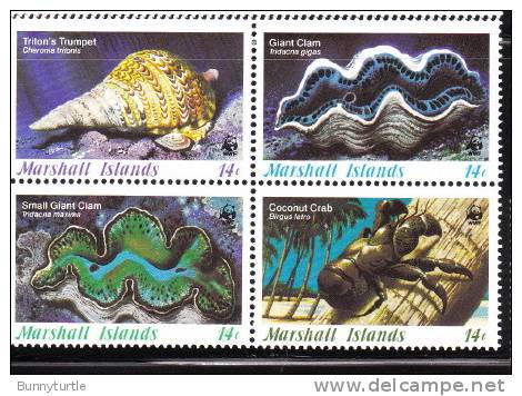 Marshall Islands 1986 Marine Invertebrates Sea Shell Clam Crab MNH - Conchas