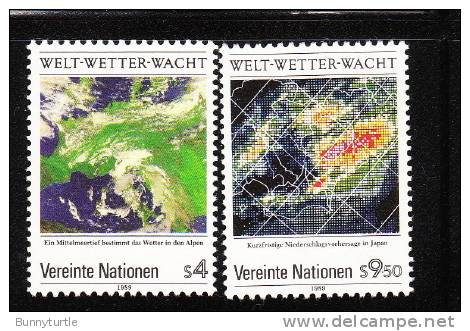 United Nations Vienna 1989 World Weather Watch 25th Anniversary Map Helical Cloud MNH - Klima & Meteorologie