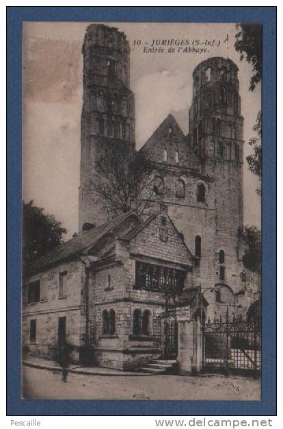 CP JUMIEGES - S-INF - ENTREE DE L'ABBAYE - CIRCULEE EN 1936 - EDITION LOUVETOT - Jumieges