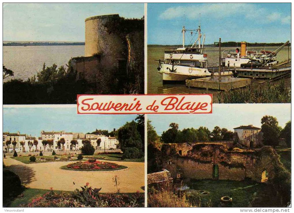 CPSM. BLAYE. L'EGUILLETTE SUR LA GIRONDE.JARDIN PUBLIC. BAC "LES DEUX RIVES". CITADELLE...DATEE 1980 - Blaye