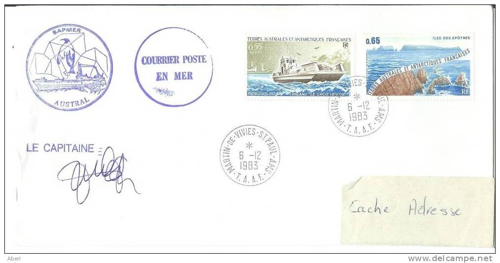 4067 POSTE 95; PA 73 - Chalutier AUSTRAL - St PAUL Et AMSTERDAM - Covers & Documents