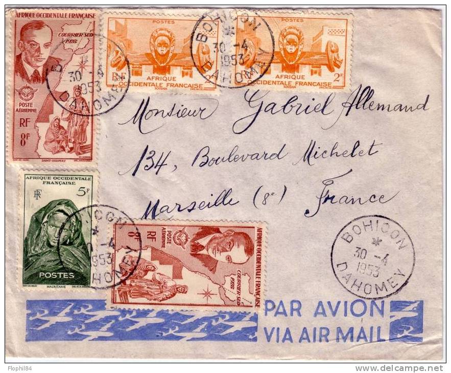 DAHOMEY-BOHICON 30-4-1953 BEL AFFRANCHISSEMENT - Other & Unclassified