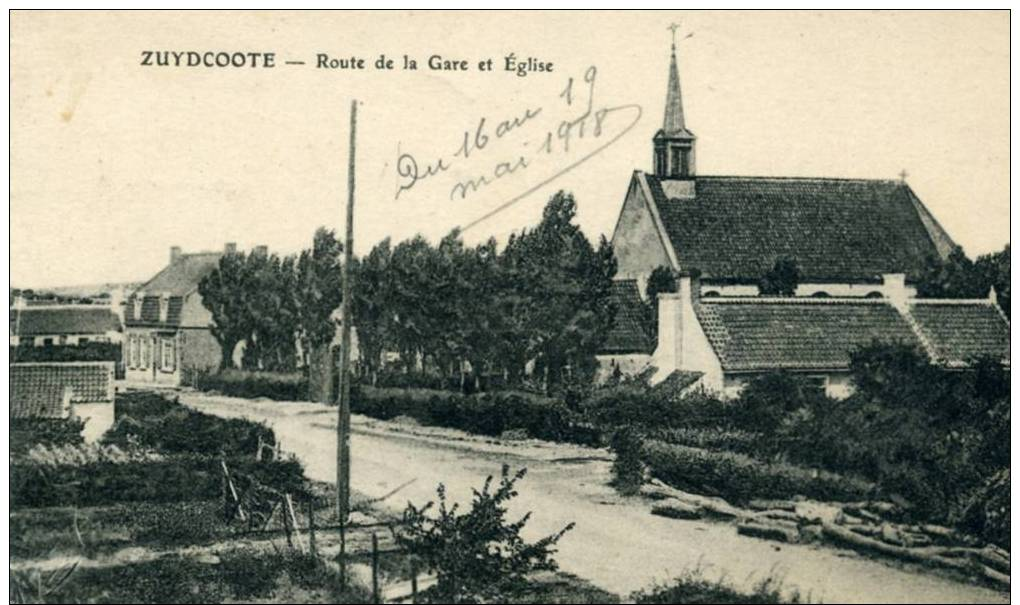 NORD   - 59-11  - ZUYDCOOTE  - ROUTE DE LA GARE ET EGLISE - Autres & Non Classés