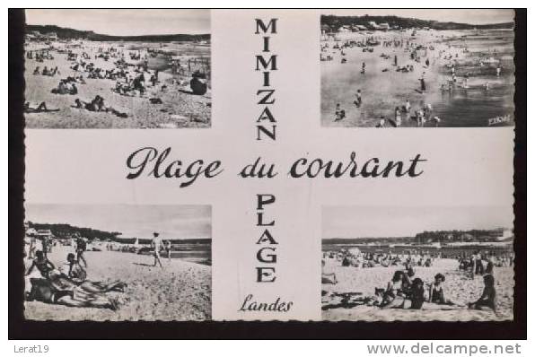 MIMIZAN PLAGE...PLAGE DU COURANT..CPSM..ECRITE...‹(•¿•)› - Mimizan Plage