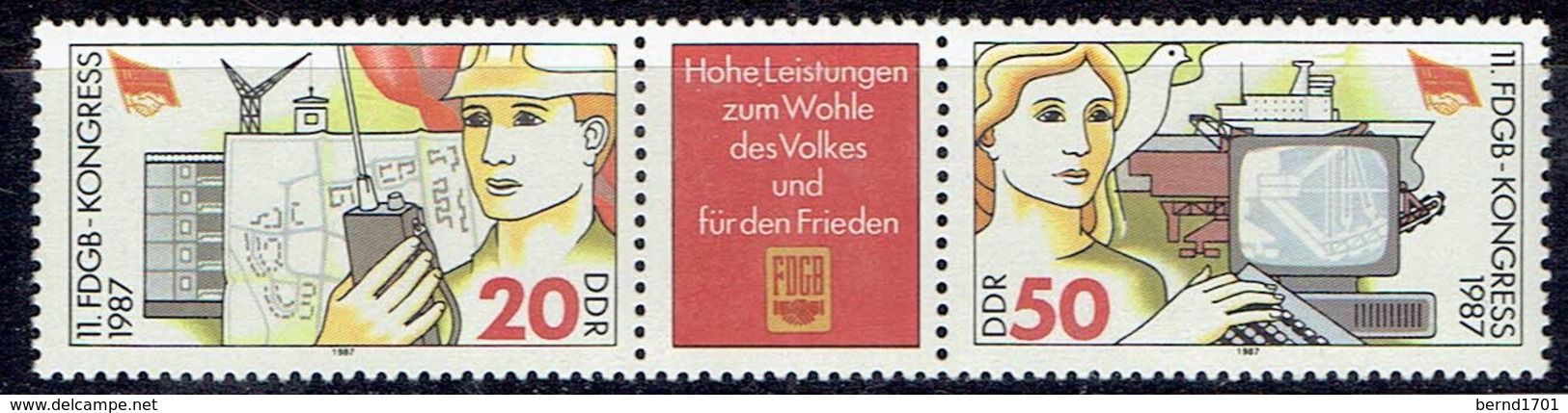 DDR / GDR - Mi-Nr 3086/3087 Zdr Postfrisch / MNH ** (v287) - Se-Tenant