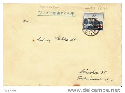 Ch-ap001a/   CHINA - Japanisches Rotes Kreuz (cruz Roja/red Cross) 10 Sn. Mi. 212 Frankiert In Dairen - 1932-45 Manciuria (Manciukuo)