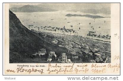 Ch-ap028/   CHINA - Chefoo, Russian P.O. 1902 Via Amoy To Germany (Hong Kong Picture Card (Brief,letter, Lettre Cover) - Lettres & Documents