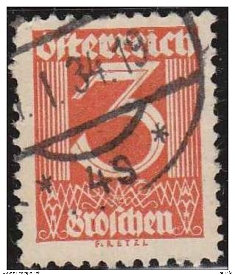 Austria 1925 Scott 305 Sello º Basica Numeros Michel 449 Yvert 333 Stamps Timbre Autriche Briefmarke Österreich - Gebraucht