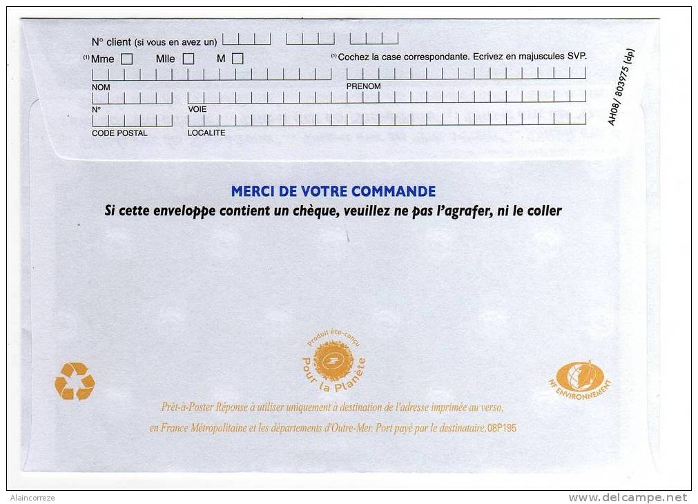 Entier Postal PAP Réponse DAMART Nord Roubaix Autorisation 40073 N° Au Dos: 08P195 - Prêts-à-poster: Réponse /Lamouche