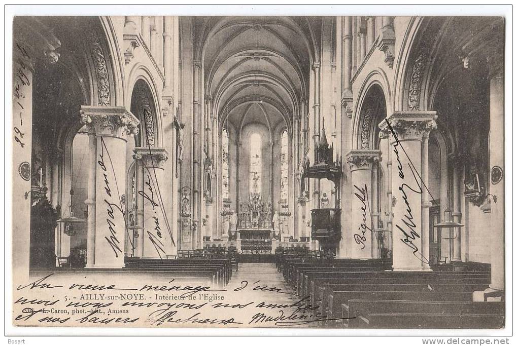 CPA France 80 Ailly-sur-Noye.Intérieur De L'Eglise N°5-265 L.Caron - Ailly Sur Noye