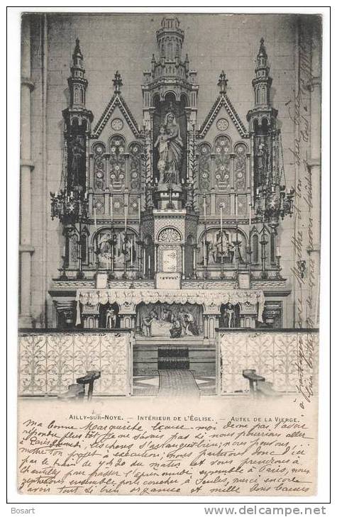 CPA France 80 Ailly-sur-Noye-Intérieur De L'Eglise-Autel De La Vierge .A.Breger - Ailly Sur Noye