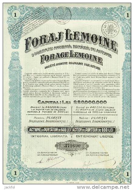 FORAJ LEMOINE 1926 (ROUMANIE) - Aardolie