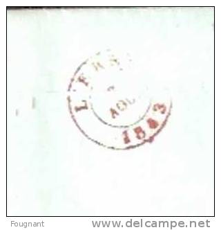 BELGIQUE:1743:Précurseur De MALINES Pour LIERRE.Oblit.MALINES Double Cercle Rouge.Vereco LIERRE Idem. - 1830-1849 (Belgica Independiente)