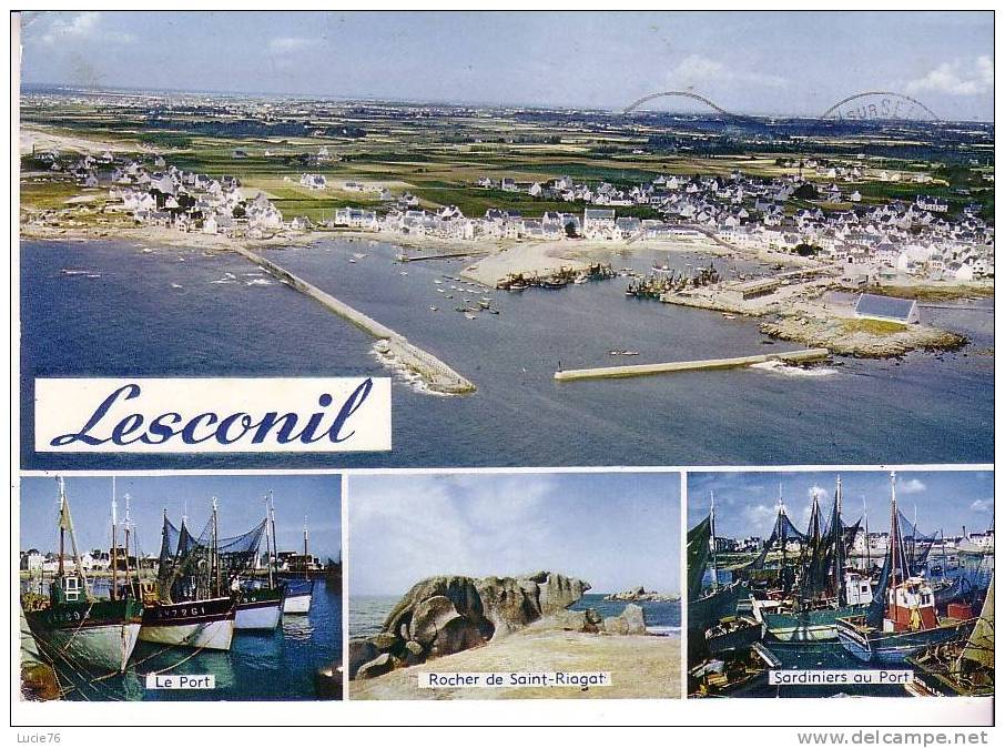 LESCONIL -  4 Vues : Vue Générale, Le Port, Rocher De St Riagat, Sardiniers Au Port  - - Lesconil