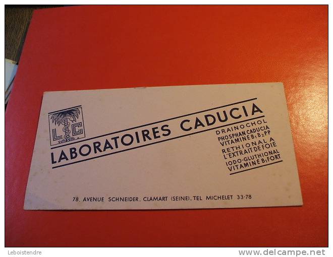 BUVARD : LABORATOIRE CADUCIA / TAILLE :21 CM X10.5 CM - Chemist's