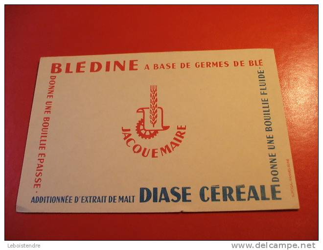 BUVARD  :BLEDINE A BASE DE GERME DE BLE-JACQUEMAIRE/TAILLE : 20 CM X 13 CM - Alimentos