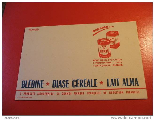 BUVARD  :BLEDINE DIASE CEREALE-LAIT ALMA -JACQUEMAIRE/TAILLE : 20 CM X 13 CM - Food