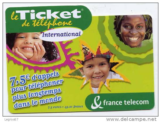 TICKET TELEPHONE PU 64 A 7.5 € - FT Tickets