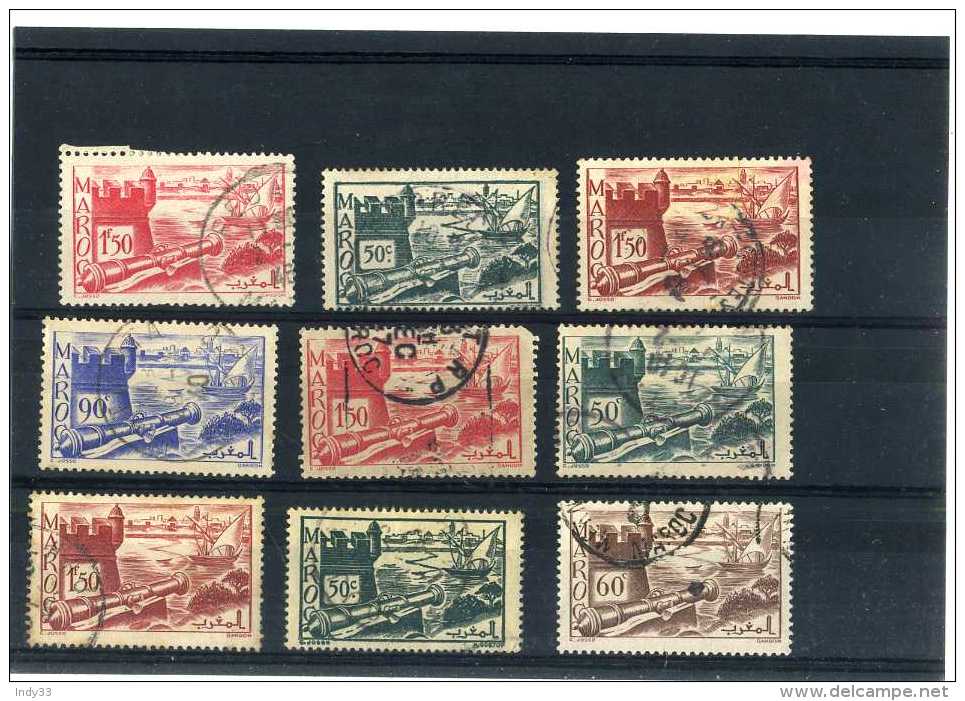 - FRANCE COLONIES .  TIMBRES DU MAROC 1938/42 . OBLITERES - Used Stamps