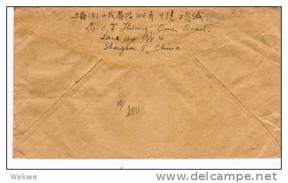 Ch-pr029/ CHINA -  Mi.Nr.  21, 69, 68, 145 Nach  Fürth, Bayern 1952 Ex Shanghai - Briefe U. Dokumente