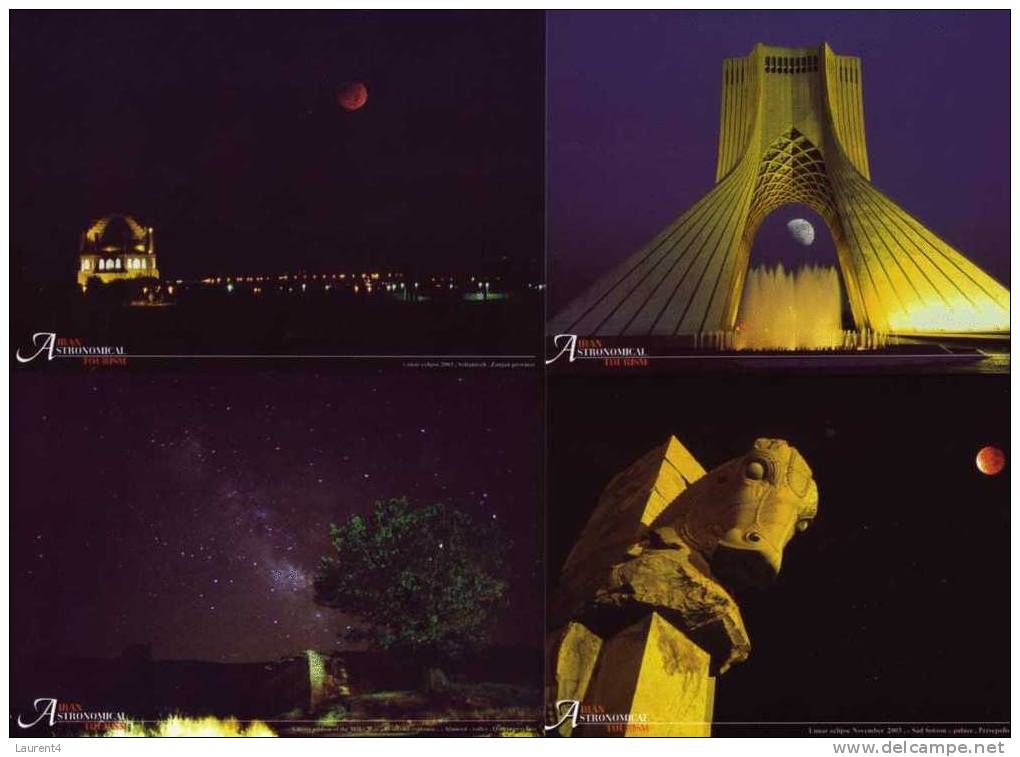 11 Carte Sur L´Iran La Nuit - Iran At Night Postcard - Iran