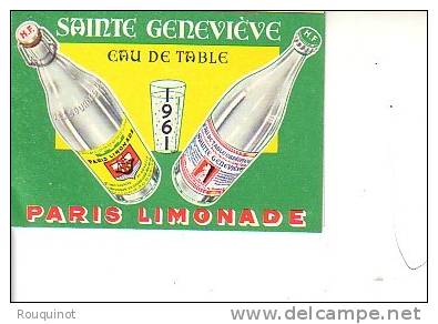 PETIT CALENDRIER 1961 - PARIS LIMONADE - Grand Format : 1941-60