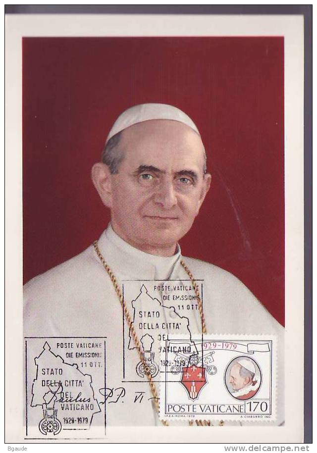 VATICAN CARTE  MAXIMUM   NUM.YVERT  682 BLASON DU PAPE  PAUL VI - Maximumkarten (MC)