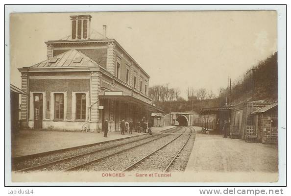 G 449 /CPA  CONCHES (27)   GARE ET TUNNEL - Conches-en-Ouche