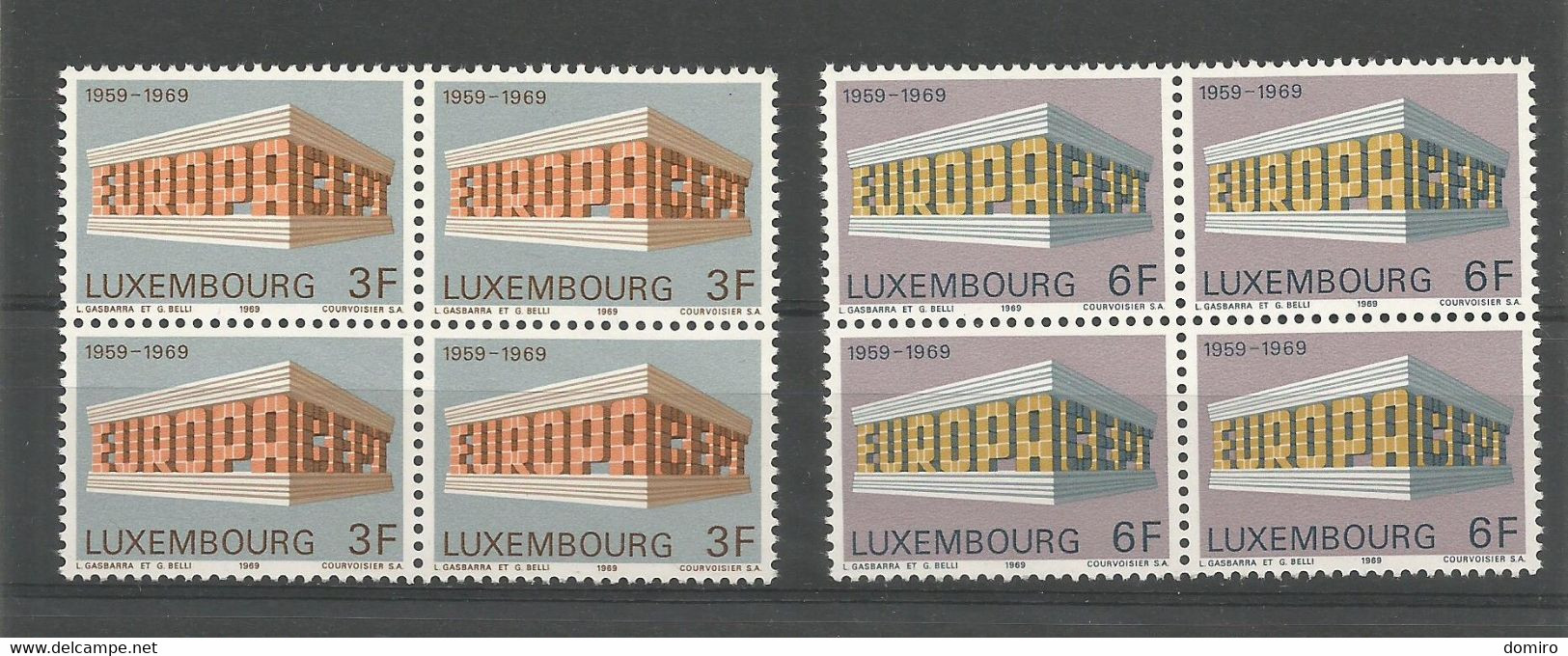 Lux 738/39 ** (MNH)  (Mi 788/89)    En Bloc De 4 - Unused Stamps