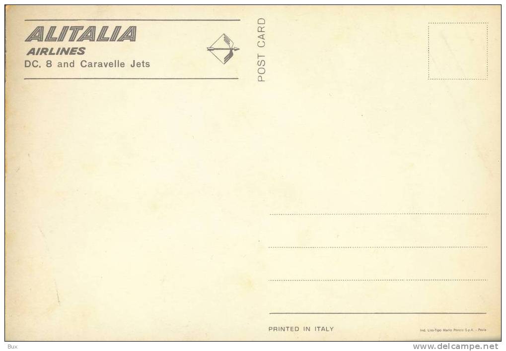 ALITALIA AIRLINES  DC. 8 AND CARAVELLE  JETS AEREO AIRPLANE  POSTCARD UNUSED  CONDITION PHOTO - 1946-....: Moderne