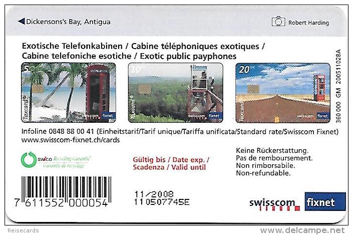 Swisscom - Exotische Telefonkabinen, Dickensons's Bay, Antigua - Telefoni