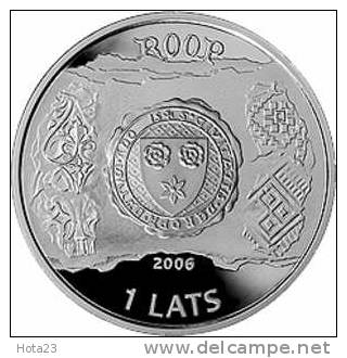 Latvia - 1 Lats Silver Coin City STRAUPE  -2006  Y-silver-proof  CASTLE ,sailboat - Lettland