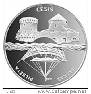 Latvia - 1 Lats Silver Coin City  Cesis - Hanza Union 2001 Year - Letonia