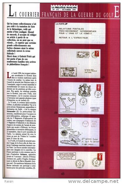 La Philatélie Française N°472 Octobre 1993  Organe Officiel  TBE - French (from 1941)