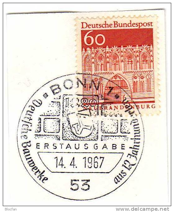 Set 3 FDC 13.12./14.04.67 Große Bauwerke Aus Deutschland BRD 496,97+503 + 3 FDC II 23€ - Mezclas (min 1000 Sellos)