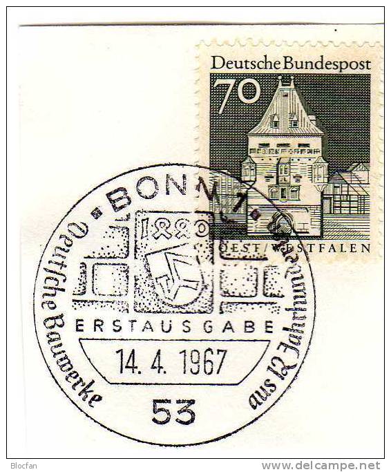 Set 3 FDC 13.12./14.04.67 Große Bauwerke aus Deutschland BRD 496,97+503 + 3 FDC II 23€