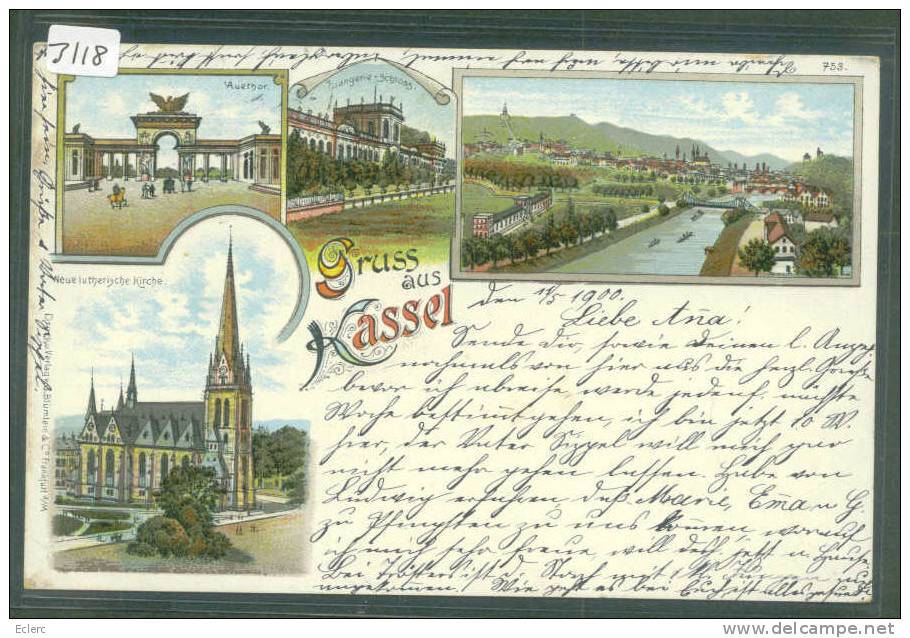 DEUTSCHLAND - GRUSS AUS KASSEL - LITHO - B  ( PLI D´ANGLE ) - Kassel