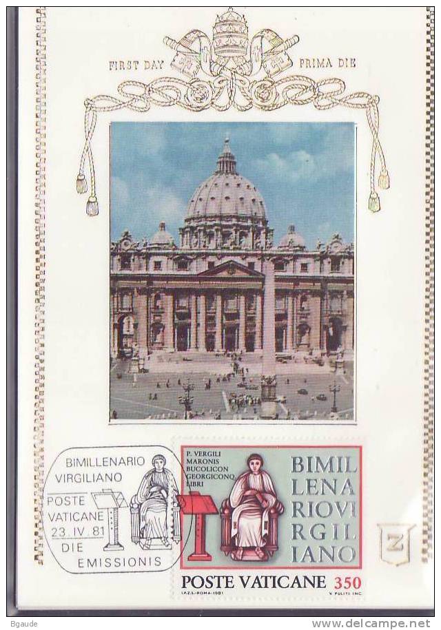 VATICAN CARTE MAXIMUM NUM.YVERT 707 VIRGILE 2000 ANS - Cartes-Maximum (CM)