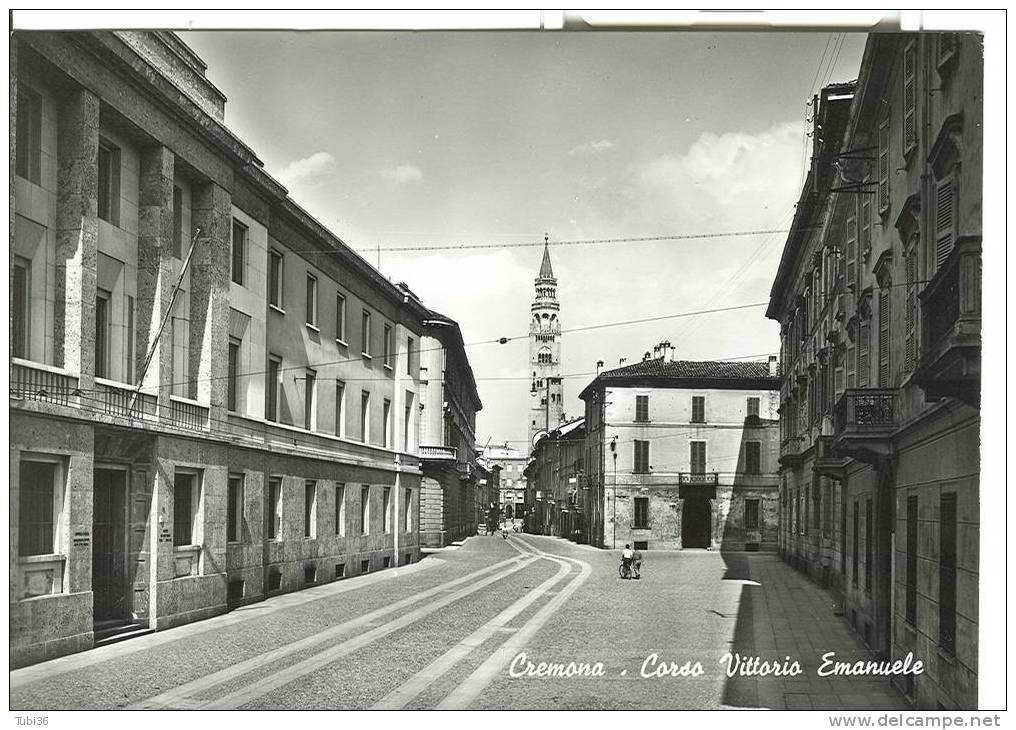 CREMONA  - CORSO VITTORIO EMANUELE - B/N N/V -  ANIMATA - Cremona