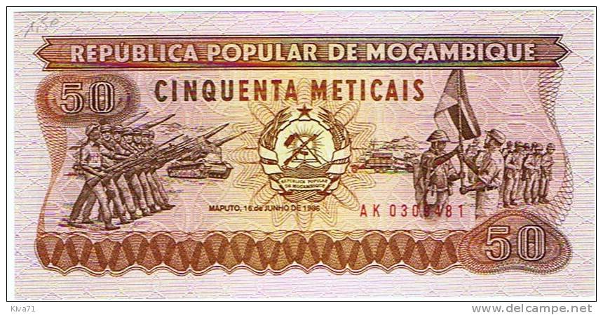 50 Méticais  "MOZAMBIQUE"     16 Juin 1986  UNC    Ble 44 - Moçambique