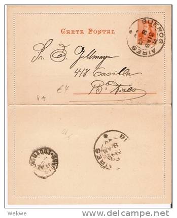 Arg148/ ARGENTINIEN -  Letter-Card (Kartenbrief) K 13 1899 - Ganzsachen