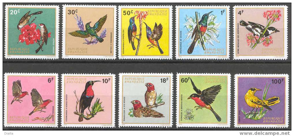 Ruanda, Oiseaux - Birds, Yv. 464/473 MNH ** - Collections, Lots & Series