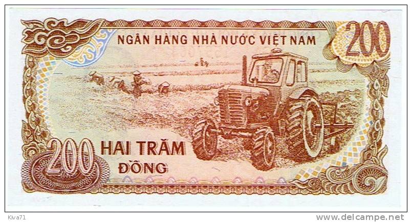 200 Dong "  Viet-Nam"   P100b (large)    UNC      Ro 76 78 - Viêt-Nam