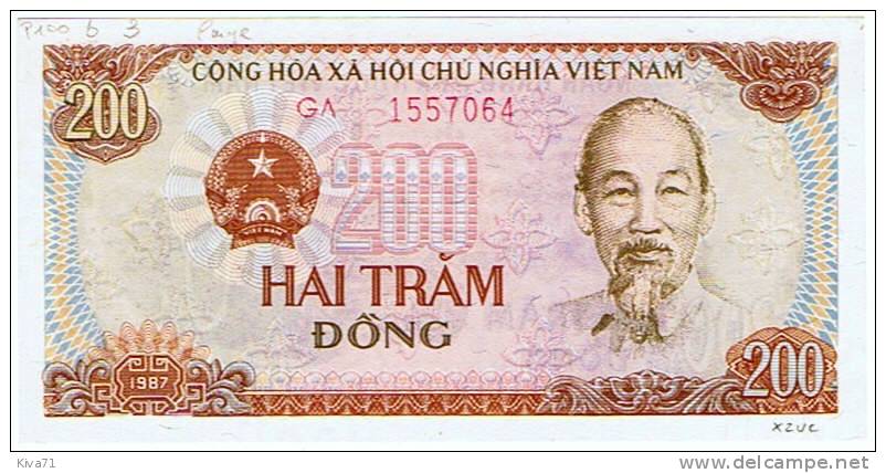 200 Dong "  Viet-Nam"   P100b (large)    UNC      Ro 76 78 - Viêt-Nam