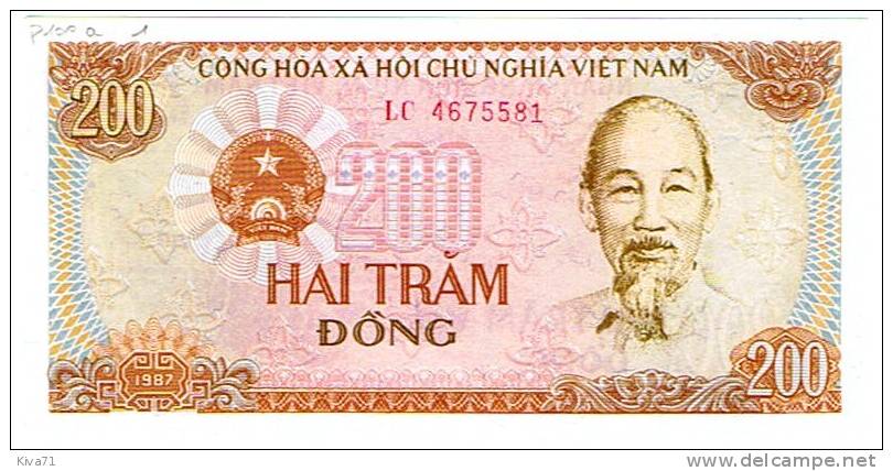 200 Dong "  Viet-Nam"   P100a    UNC      Ro 76 78 - Viêt-Nam