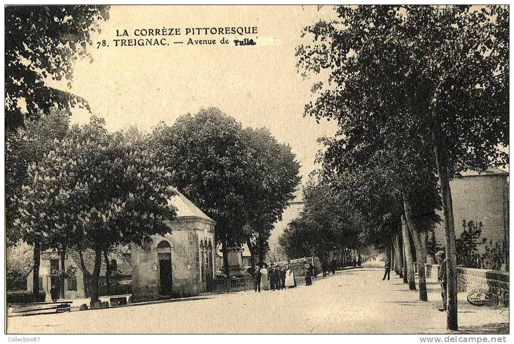 19 - CORREZE - TREIGNAC - AVENUE De TULLE - CLICHE RARE A.F. N° 78 - Treignac