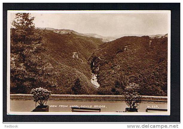 Real Photo Postcard View From Hotel Devil's Bridge Cardiganshire Wales - Ref 245 - Cardiganshire